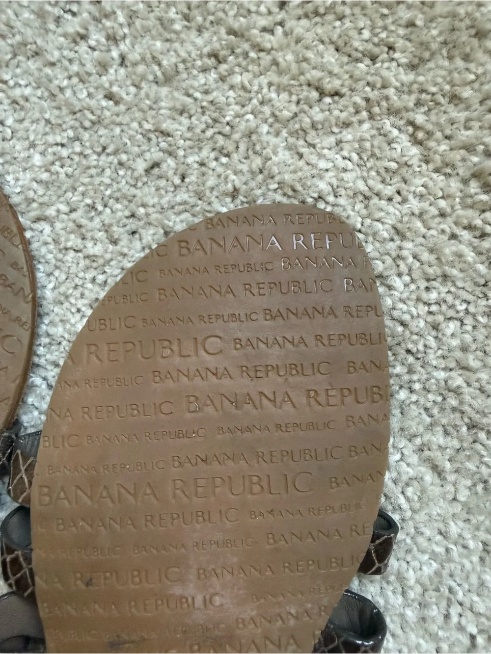 Banana Republic Brown Snake-Print Strappy Sandals